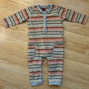 Striped baby long sleeve romper